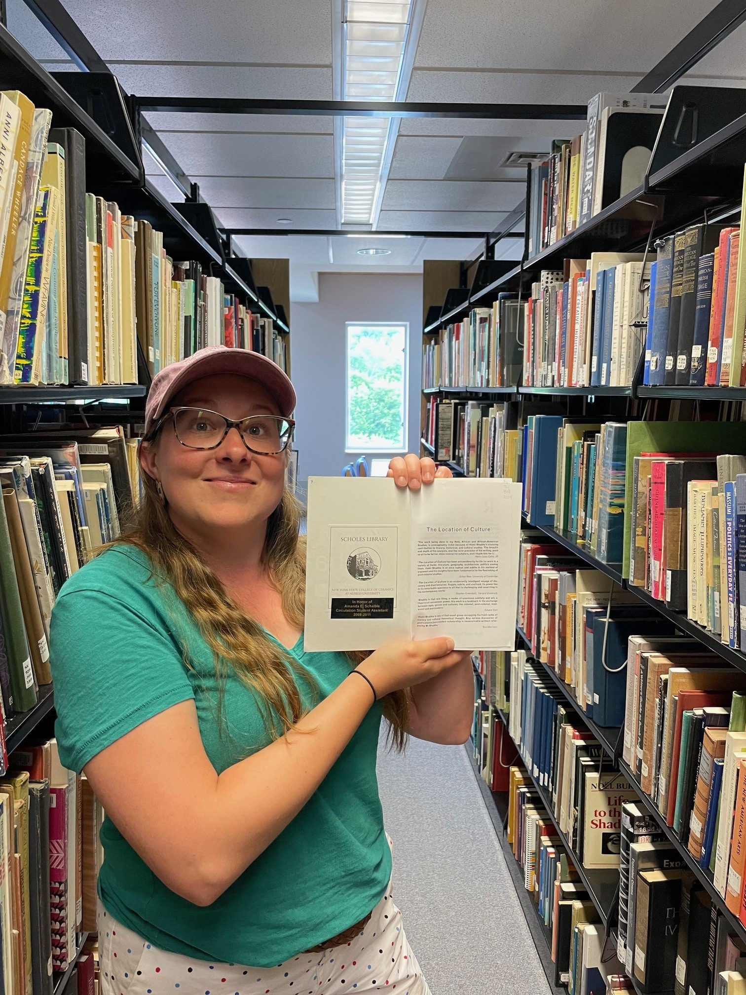 Book stacks at Alfred University library