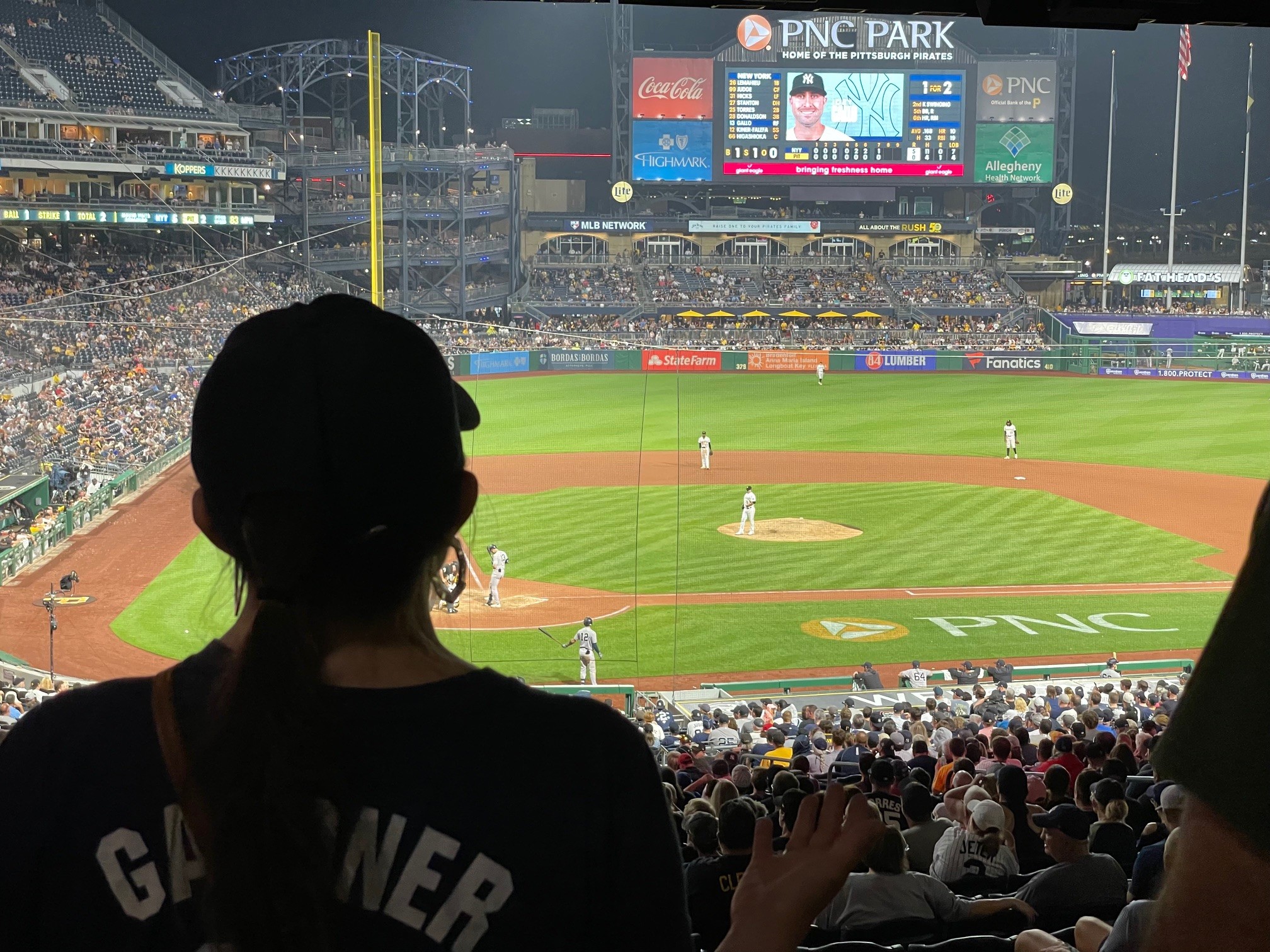 Amanda looking out over PNC Park